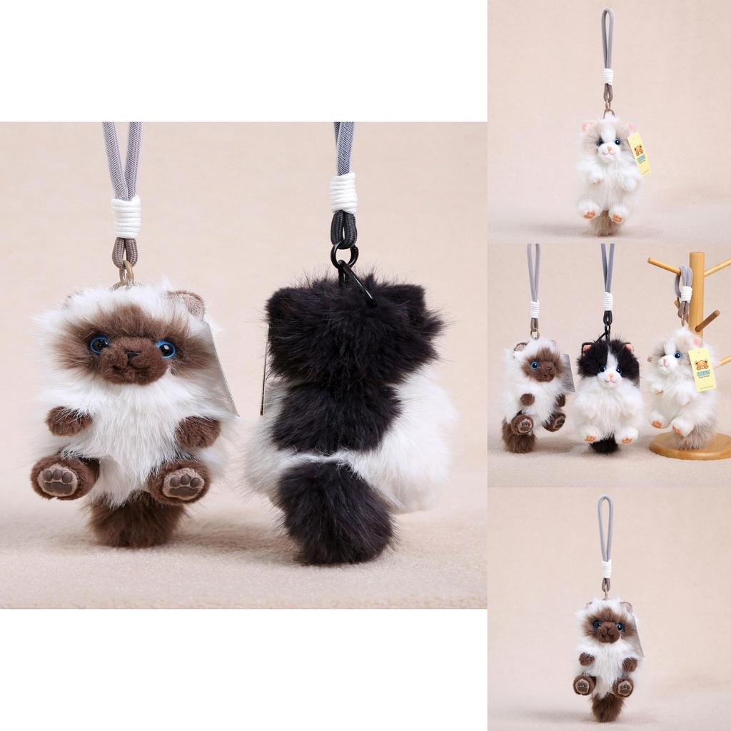 Plush Siamese Cat Toy With Short Pile Faux Fur For Kids And Adults