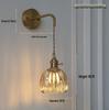 Retro Japanese Copper Amber Glass Wall Lamp - Modern for Bedroom or Entryway.