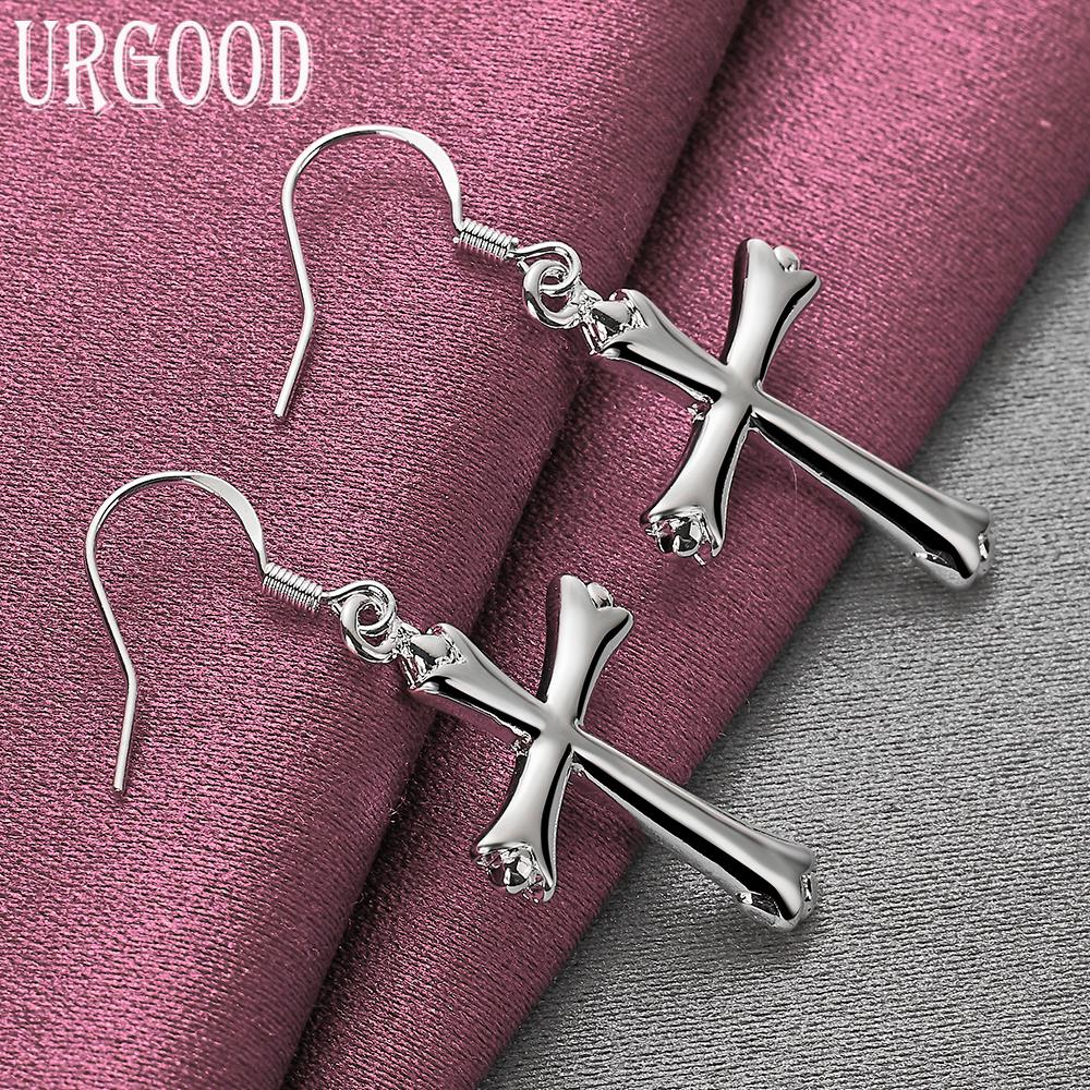 925 Sterling Silver Cross Earrings Wedding Jewelry