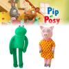 Handmade Plush Frog And Pig Toy Set Bosi And Pipu