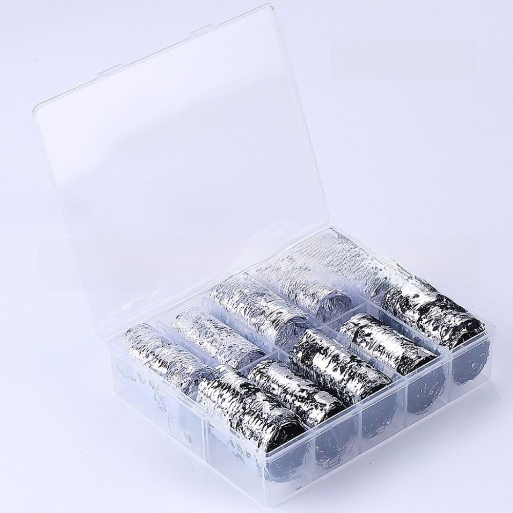 10 Rollen/Box Nagelsticker Decals 3D Gold Silber Aluminiumfolien Papier Floral Chamäleon Nail Art Dekorationen für Maniküre Dekoration