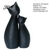 Cat Themed Home Decor Cute Black Statue, 3D Printed Figurine with Snuggle Pose, Heart Warming Minimalist Desk Shelf for Office, Gift Lovers Art