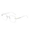 2pcs Vintage Art Metal Frame Glasses Elegant Frameless Blue Light Blocking Glasses Suitable for Men and Women