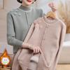 Stylish Plus Velvet Knit Sweater for Middle-Aged & Elderly Women - Warm Winter Base Layer