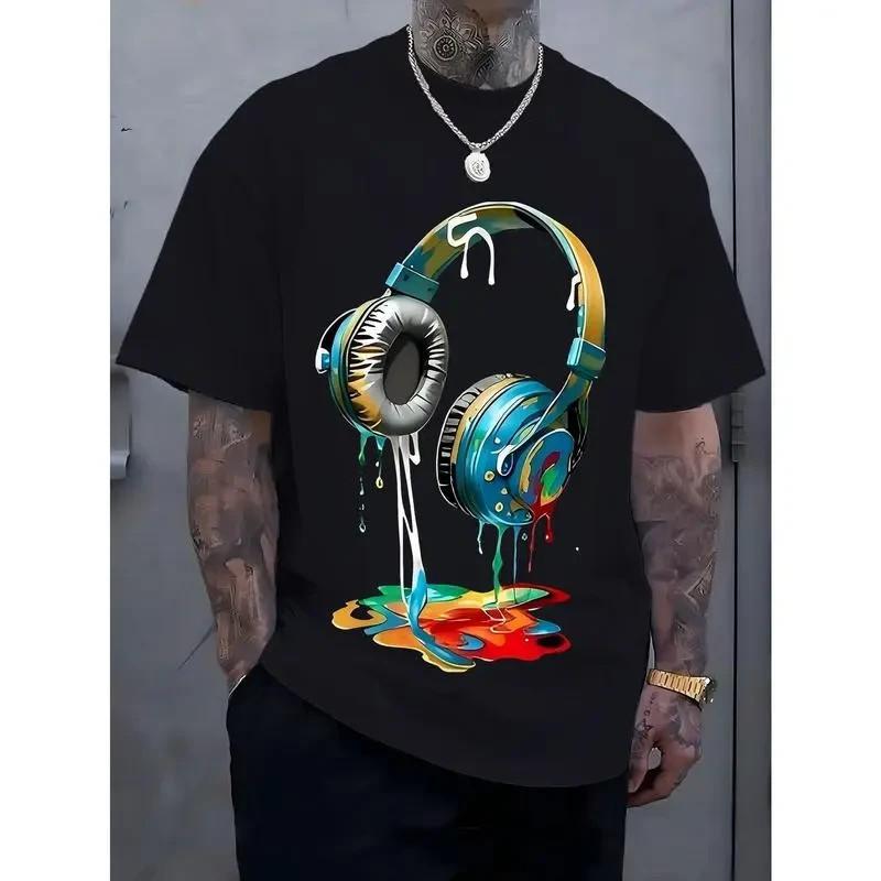 Headphones Graphic Color Splash Paint Drip Music DJ Tee Unisex Unisex T-Shirt