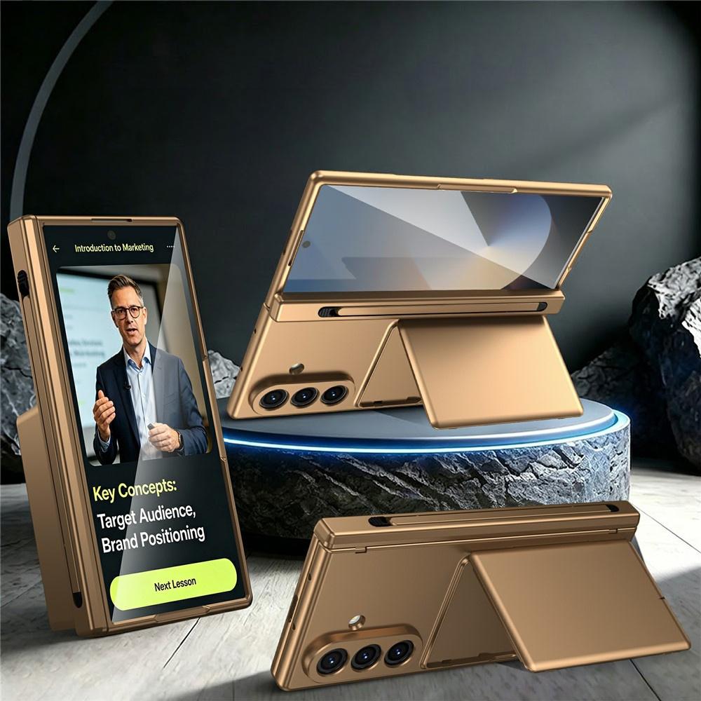 Samsung Galaxy Z Fold 8 Ultra Case, Card Holder, with Glass for External Screen, Gold