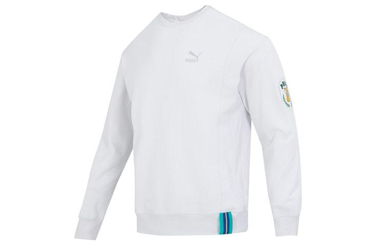 PUMA Sweatshirts Men s Light Gray Crew Neck Moderate Regular 677379-72 L