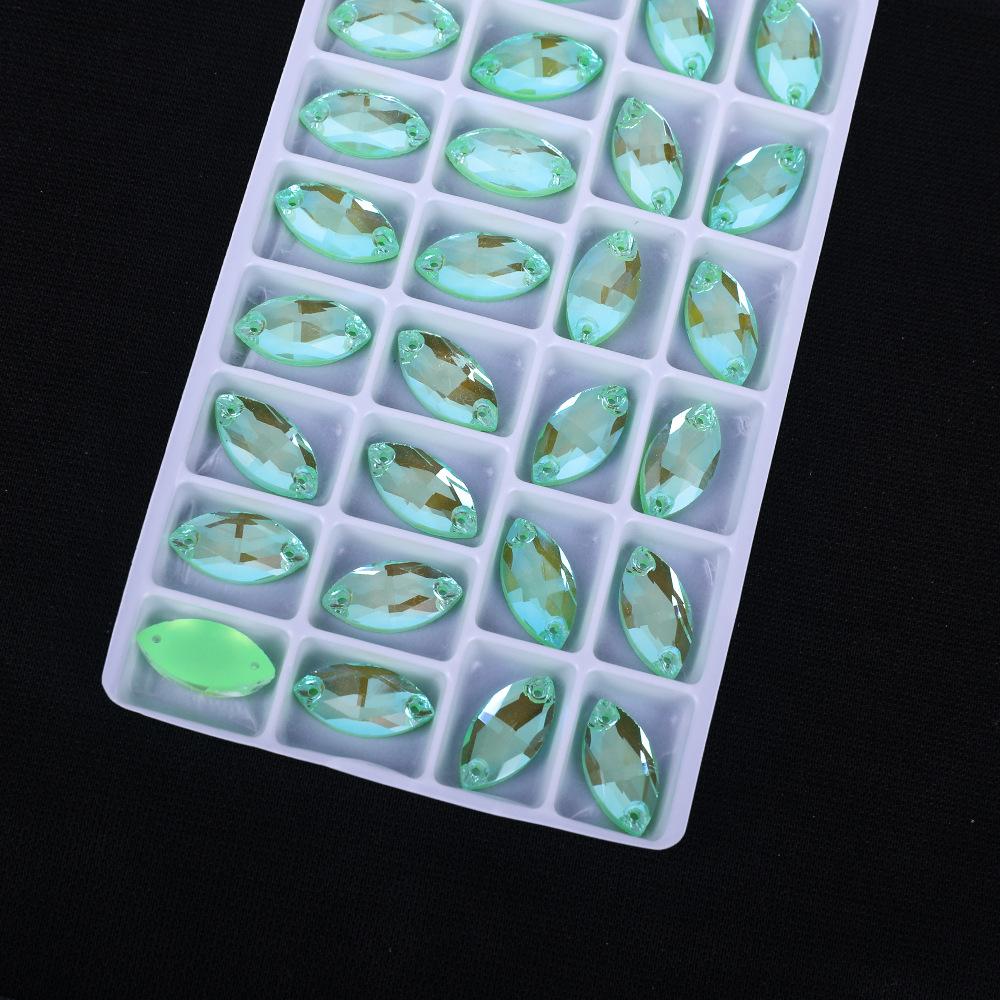 Neon Fluorescent Horse Eye Hand Sewn Drill, Glass Rhinestone Flat Buckle Diy Accessories Clothing Wedding Materials Accessories