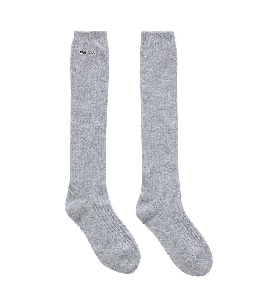 CRANK Logo Cashmere Knee Socks_Light Gray