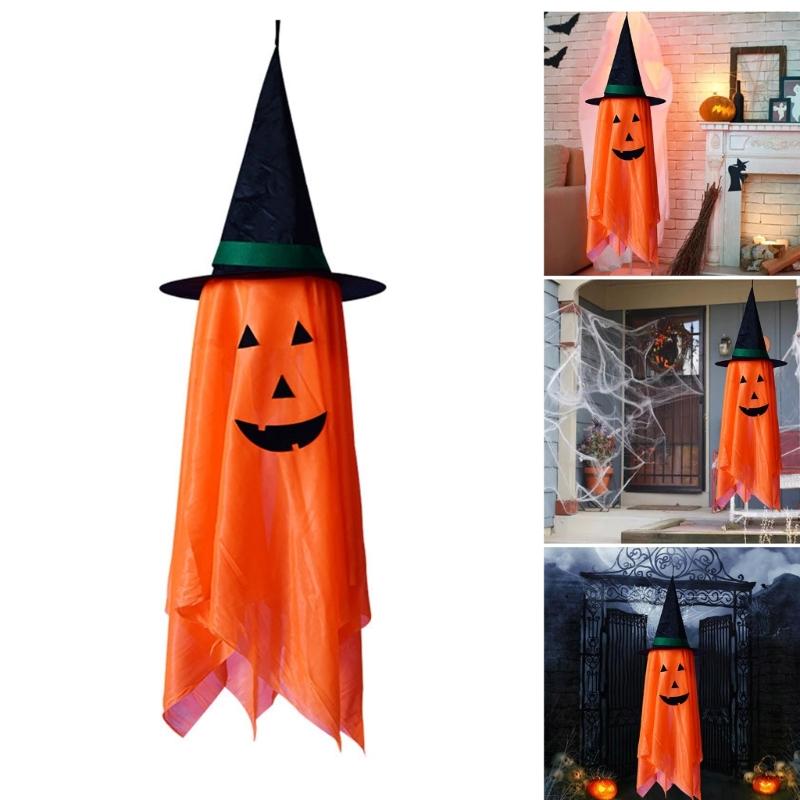 Set of 3 Festives Halloween Pumpkin Hangings for Door Colorful Window and Wall Festives Decoration Practical Party Props