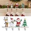Christmas Stocking Holders for Mantel Non-Slip Heavy-Duty Metal Hooks Stable Display Stand Reindeer Santa Snowman Tree Decorations