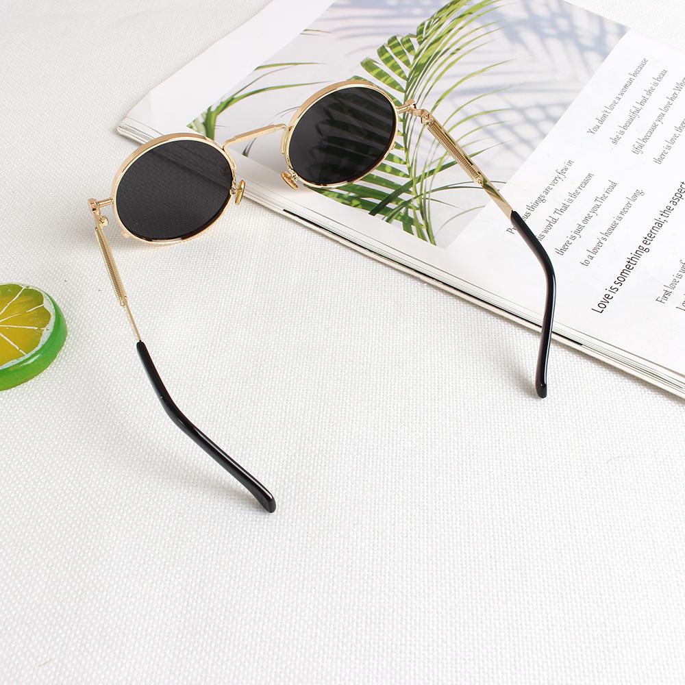 Style Round Sunglasses Punk Metal Frame Personalized For Driving Outdoor Eyewear Car Accessories Men Women Sun Glasses