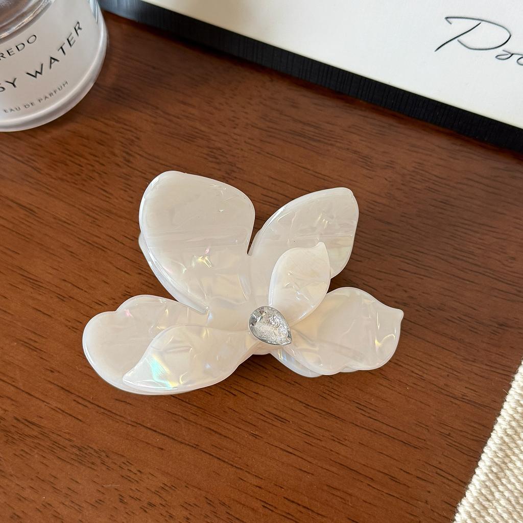 9.5/6cm Acrylic Flower Hair Claw Colorful Rhinestone Floral Hair Crab Clip High Quality Ponytail Hairpin for Women Girl Headwear