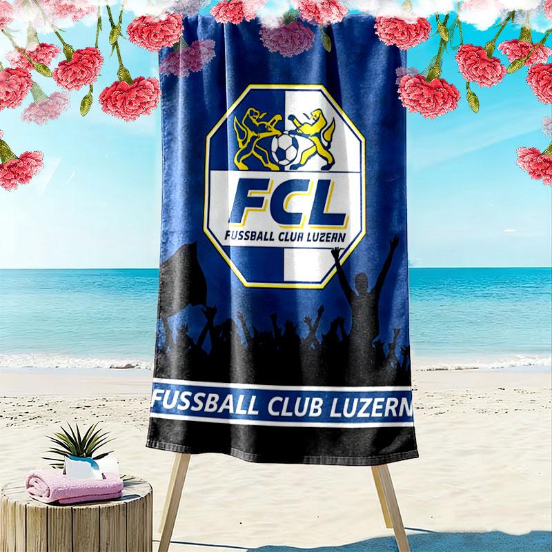 FC Luzern Logo Print Beach Towel, Large Soft Quick Dry Towel for Beach Camping Swimming