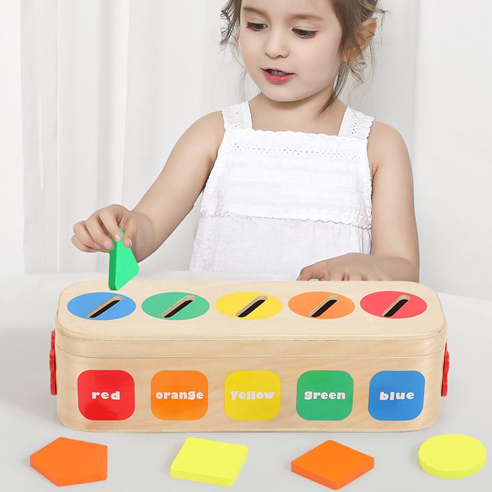 Wooden Matching Shape Color Classification Colorful Box Evil Child Toy Puzzle