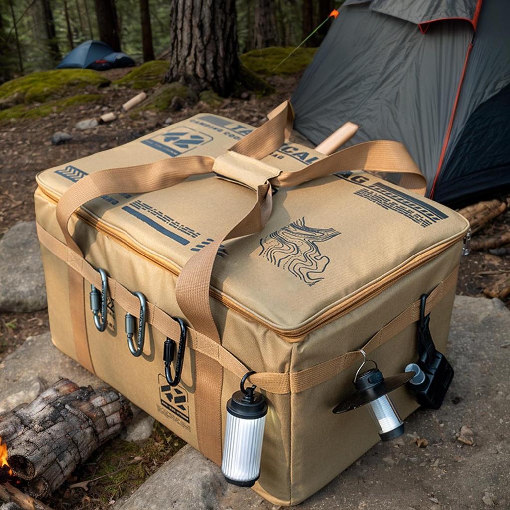 30L Outdoor folding storage box BBQ Camping Equipment Tableware kitchenware Organizer Waterproof Insulation Divider Picnic Bags