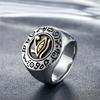 Vintage Stainless Steel Egyptian Men's Ring Eye Of Horus Punk Biker Ancient Egyptian Rune Ring For Men's Fashion Jewelry