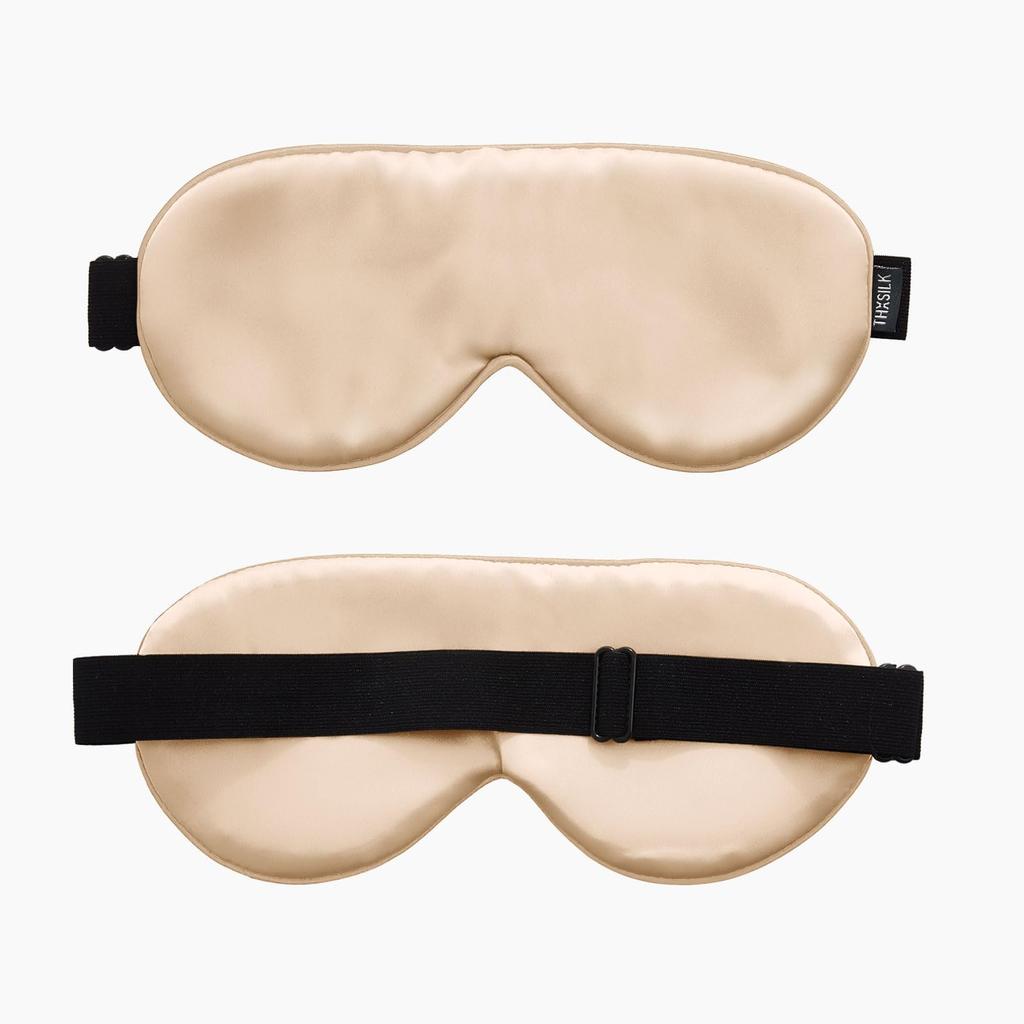 THXSILK Silk Eye Blindfold Eye Highest Grade 6A OEKO Light Airplane Adjustable Length Mask, Pillow, Certified, 100% Silk, Breathable, Blocking,