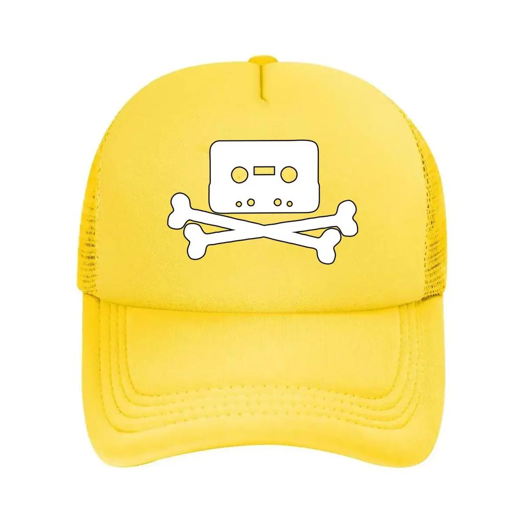 Cassette Skull Retro  Inspired Music  Edgy Art Design Mesh Baseball Cap