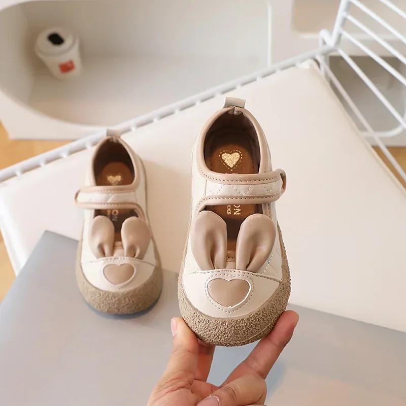 Kids Sneakers Spring Girl Princess Fashion Bunny Ear Single Shoes Cute Casual Canvas Shoes Kid Flats Shoes