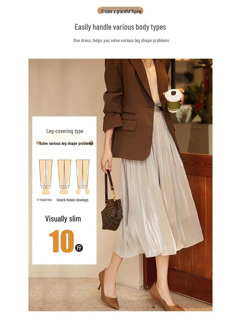 New Women's Iridescent Double Layer Pleated Puff Skirt - Korean Style Fairy Mesh Skirt