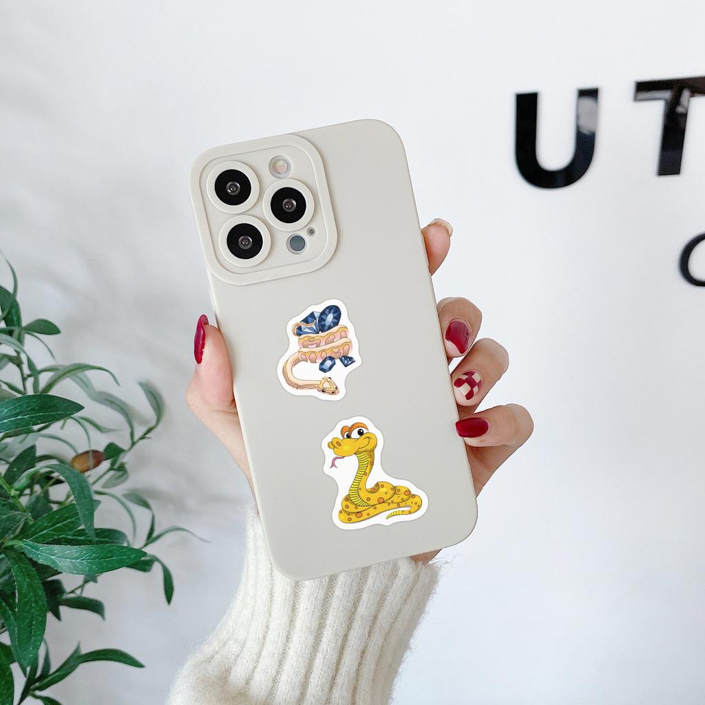 500/roll Cartoon Snake Roll Sticker Cute Animal Children DIY Skateboard Suitcase Roll Sticker