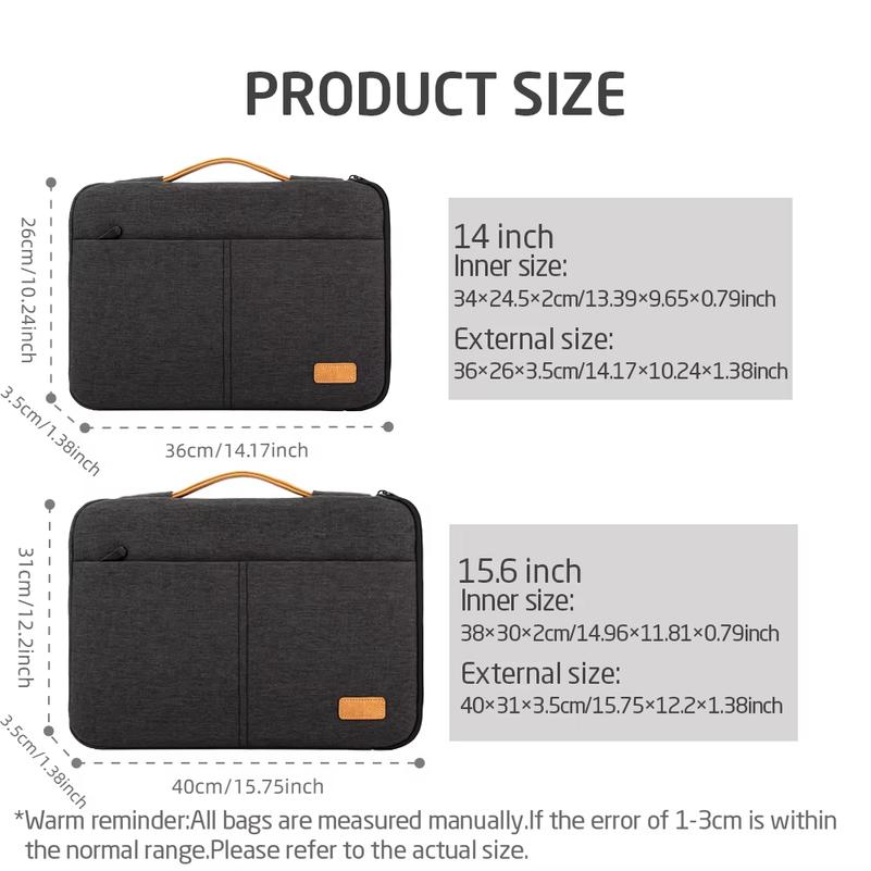 Torba na laptopa 14 15,6 cala, etui na notebooka Macbook HP Dell Acer, odporna na wstrząsy, teczka podróżna, męska, biznesowa