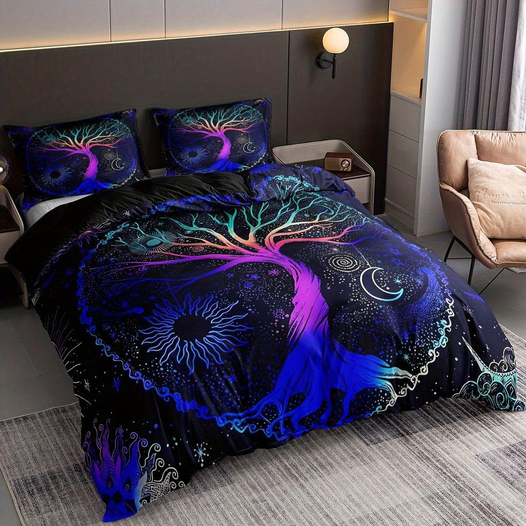 Tree of Life Duvet Cover Set Soft and Comfortable with Zipper Closure Perfect for Bedroom Guest Room and Dorm Decor