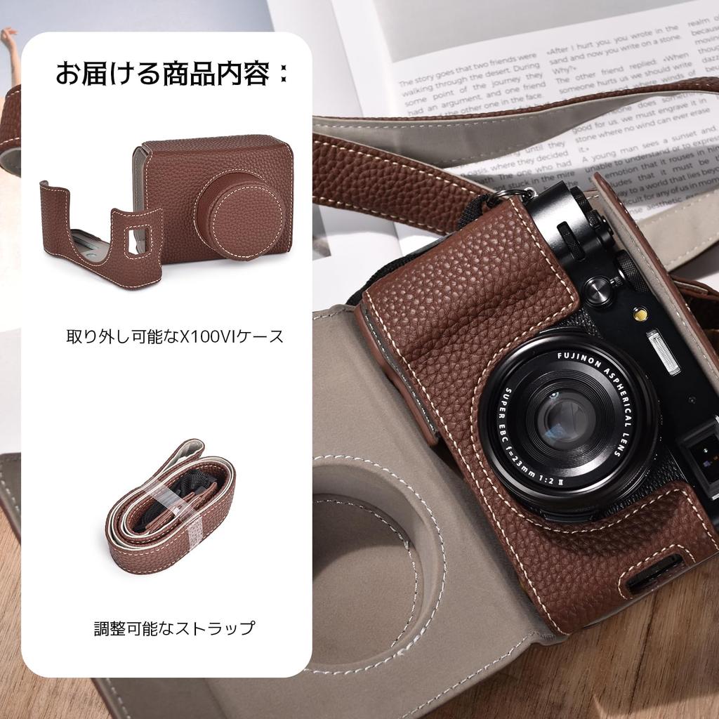 VOVMOEYA Compatible Camera Case Full Body Cover Digital Camera X100VI Case Camera Protective Cover with Strap X100VI,