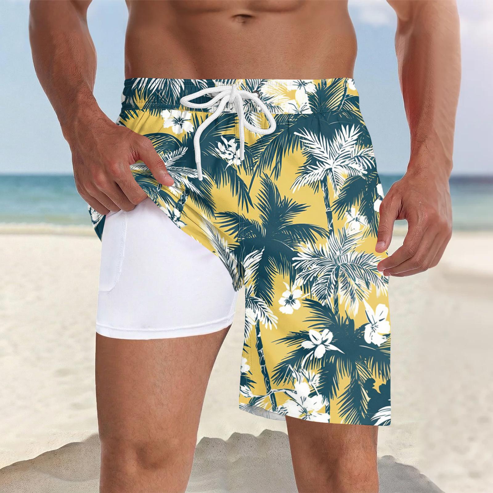

Men s Swim Quick-dry Beach Casual Swimming Trunks (With Pockets) XXL зелёный