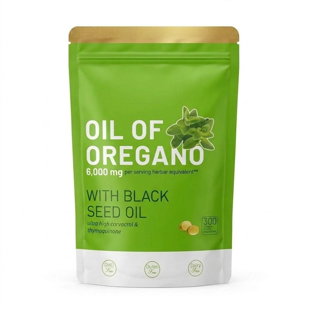 Oregano Olie met Zwarte Komijnzaad Olie 300 Capsules | Natuurlijke Antioxidanten | Voedingsondersteuning | Zeer Effectief Dieet Gezondheidssupplement