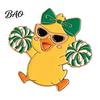 Enamel Pin Technology Brooch, Cartoon Anime Cheerleading Duck Shape Pin, Small Daily Wear Brooch Sturdy for School Uniforms Bags Alloy Base