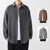 Men's Hong Kong Style Woolen Lapel Shirt Jacket - Spring/Autumn Casual
