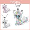 Cat Cute Colorful Pendant Necklace With Alloy Material For Women Decoration