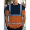 Men's 3D printed color blocked design short sleeved T-shirt