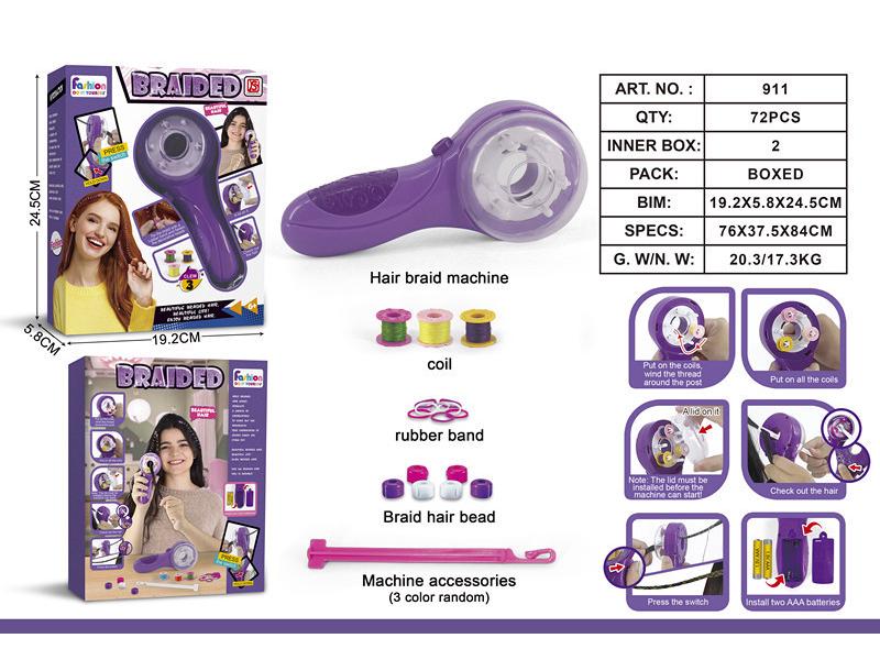 Cross-border Three-strand Braider with Rhinestone Decoration