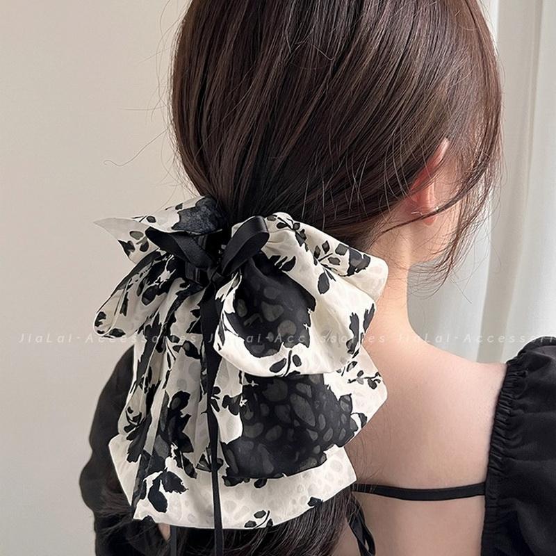 Korea Blume Haarspange für Frauen Elegant Schleife Haarspange Mädchen Schwarz Krabbe Haarspange Retro Halb-Klammer Haarnadel Haarschmuck