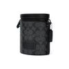 New COACH Barrel Cow Leather Patchwork With Artificial Leather Shoulder Bag Crossbody Bag Small Size Men's Black C9843-QBO4G