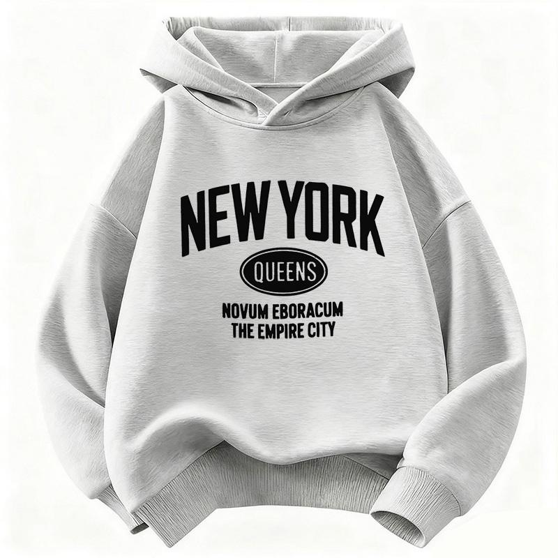 Jungen Mädchen Herbst Winter Freizeit Kapuzenpullover New York Mode Buchstaben Design Kapuzenpullover Kinder Kinder Sweatshirt Kapuzenpullover