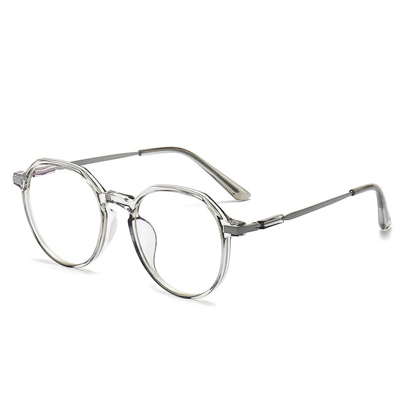 Fasjonable, gjennomsiktige ensfargede nærsynthetsbriller for kvinner og menn Gradvis endring av runde briller