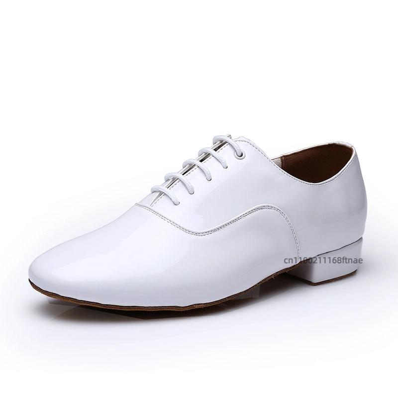 Latin Dance Men's Shoes with a Soft Sole and a Mid Heel for Practicing Dance Skills, Group Social Dance, Modern Dance Shoes