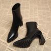 Sharp pointed short boots for women 2026 autumn and winter fashion new high heels French slim boots for women