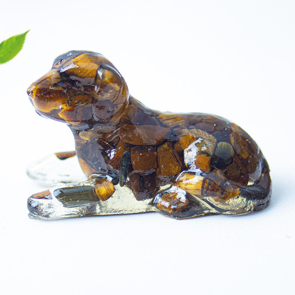 White Crystal Resin Dog Statue With Modern Design For Living Room Decor Gift