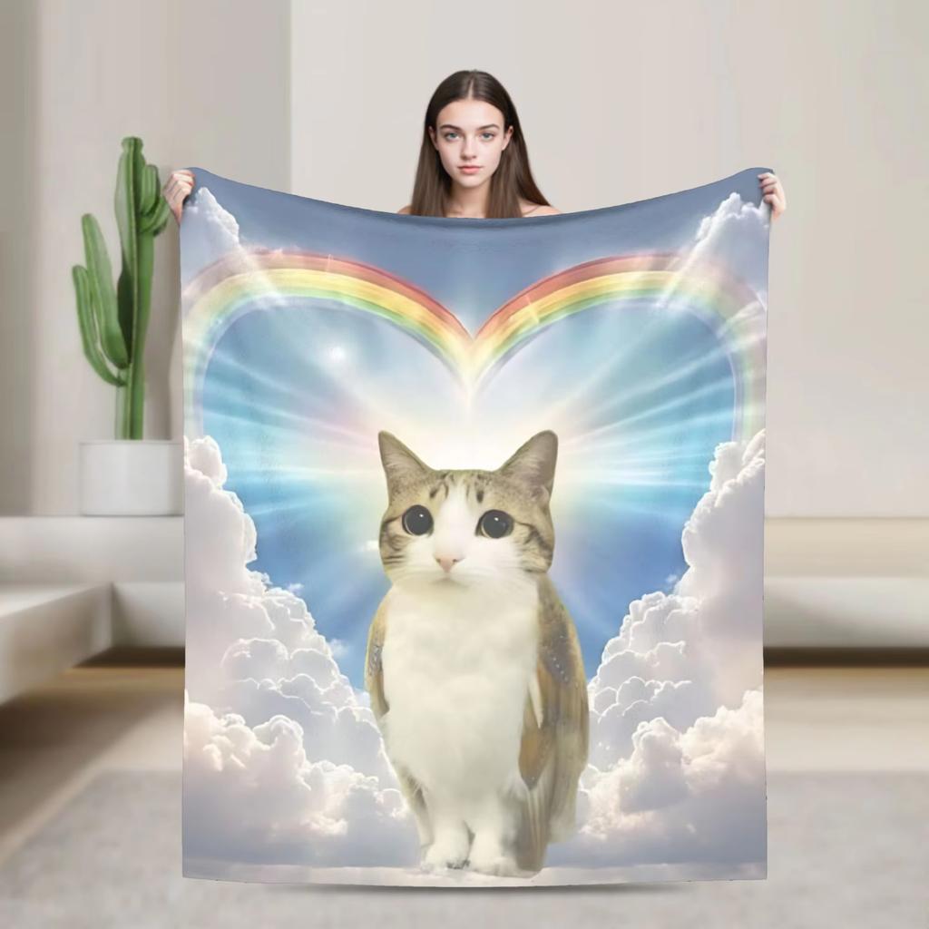 Internet Famous Meowl Cat Owl Meme Travel Blanket Flannel Throw For Home Decor Warm Custom Bedspread Birthday Gift