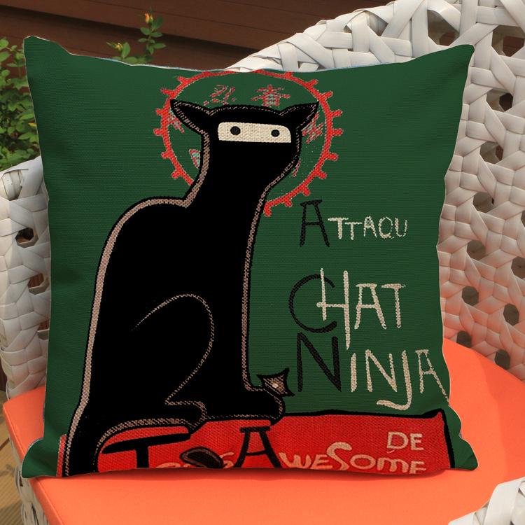 

Наволочка в скандинавском стиле с мультяшным котом, хлопок-лен, чехол для подушки-спинки 45x45 Ultra-Soft Velvet