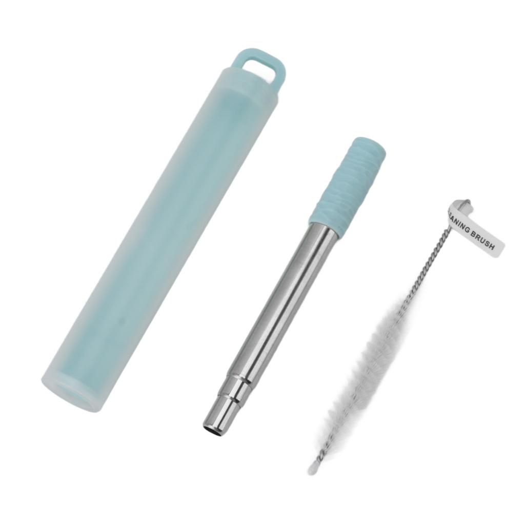 Collapsible Drinking Straw Reusable Eco Friendly Compact Foldable Straw Stainless Steel Convenient for Travel Work Kitchen Car