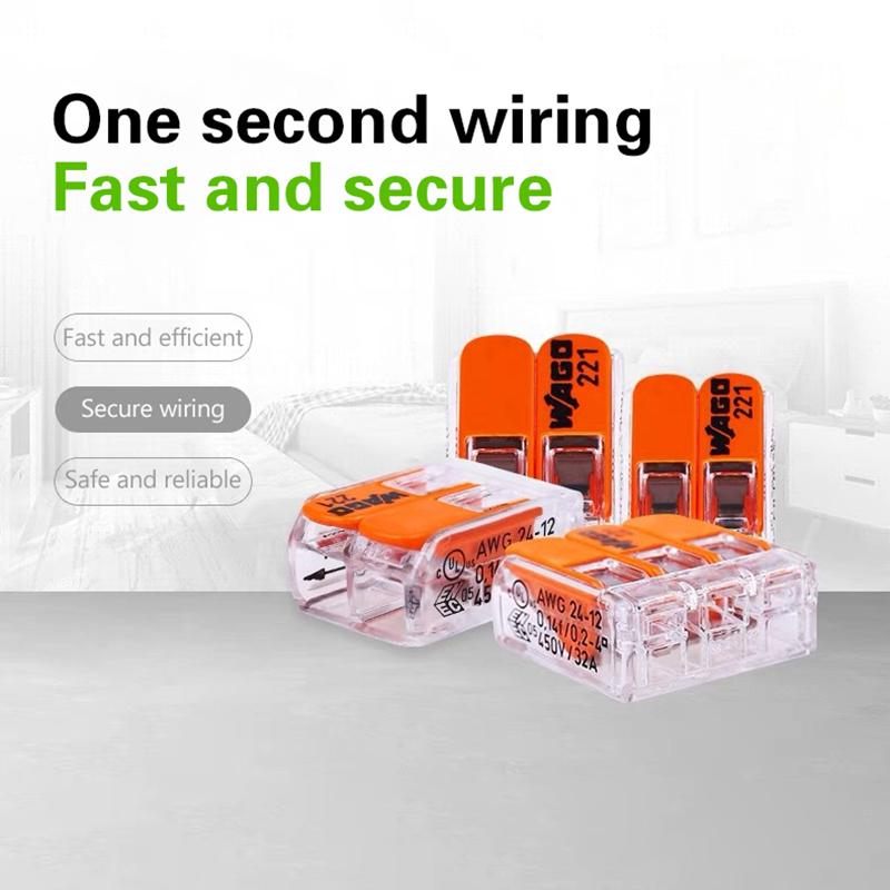 Original Wago Klemmenblock 221-412 221-413 221-415 221-2411 221-612 221-613 221-615 221-482 221-483 221-485 Verdrahtungsverbinder