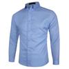 Men's Business Casual Long-Sleeved Solid Color Shirt, Large Size, Trendy Design