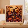 DIY Halloween Pearl Art Kit Bat Pumpkin Castle, 3D Retro Halloween Wall Art Pearl Painting