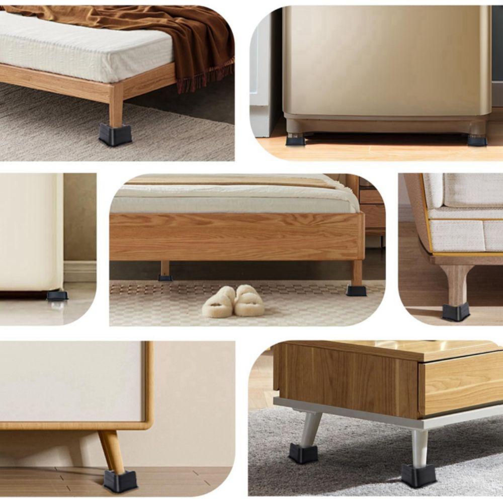 4 Inch Height Furniture Risers 4pcs Set Bed Frame Lift Adjustable Furniture Frame  Bed Frame